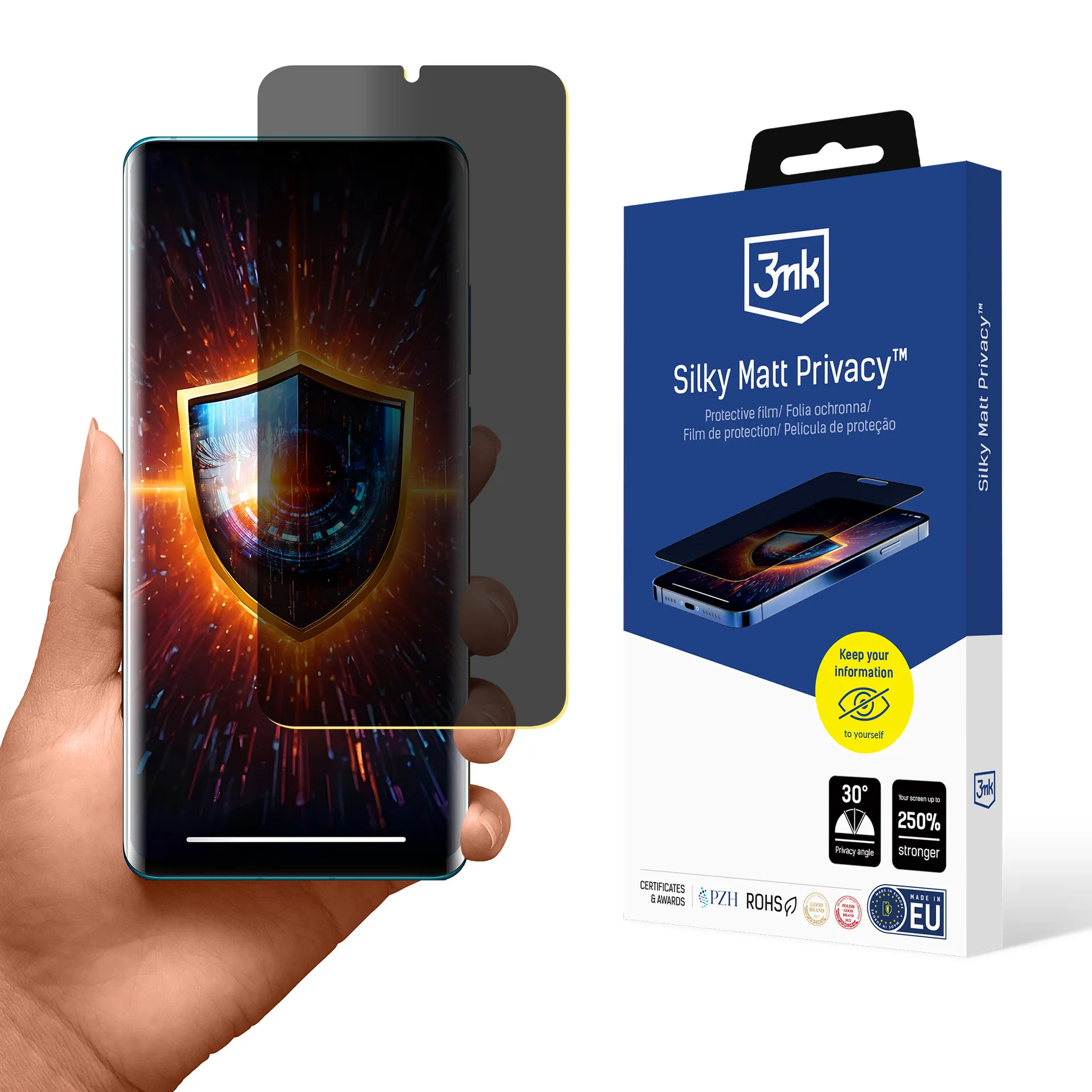 Película de Priveacidade com filtro de privacidade Huawei P30 Pro - 3mk Silky Matt Privacy